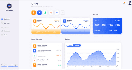 It's a fictional project. I took a UI design and converted it into code. This is a complex and beautiful design. It has charts and great layouts.